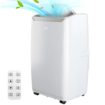 Garvee 3-in-1 Portable Air Conditioner - 12,000 BTU Capacity, Remote Control, Fast Cooling for Up to 550 Sq. Ft., Low Noise Operation, Sleep Mode & 24-Hour Timer - White