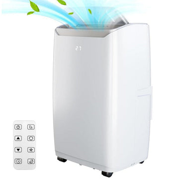 Garvee 3-in-1 Portable Air Conditioner - 12,000 BTU Capacity, Remote Control, Fast Cooling for Up to 550 Sq. Ft., Low Noise Operation, Sleep Mode & 24-Hour Timer - White