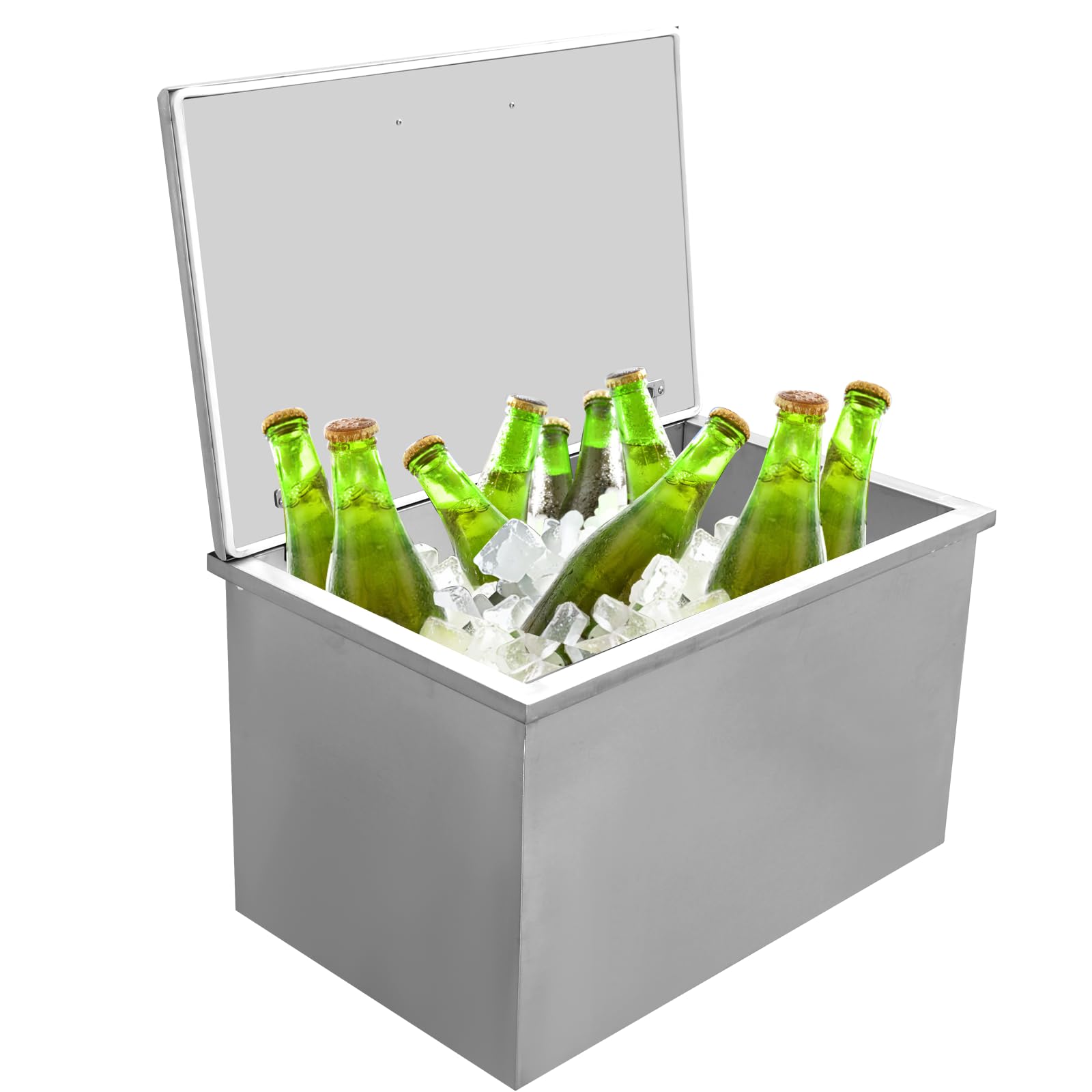 Garvee 28''L X 18''W X 17''H Drop In Ice Chest Stainless Steel 83QT Co