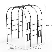 Garvee Garden Arch Trellis for Climbing Plants - Heavy-Duty Galvanized Steel, Rust-Resistant Coating, Easy Tool-Free Assembly, Powder-Coated Black, 59x86.6in, Outdoor Wedding Patio Decor