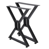 Garvee Metal Table Legs 28"x124" - Heavy Duty, Black Industrial Rustic Design, for Dining, Coffee, Writing, and Garden Tables (2PCS) - black - X