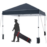 Garvee 10' X 10' Instant Pop Up Canopy Tent for One Person Setup,Pop Up Commercial Canopy Tent,Outdoor Easy Up Tent w/1-Button Push,Wheeled Bag,4 Sandbags,Bonus 8 Stakes and 4 Ropes,Navy Blue - Navy Blue