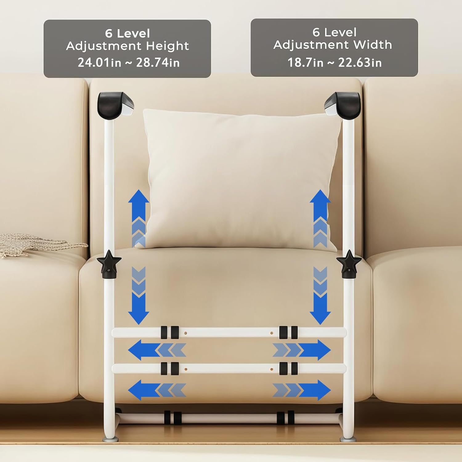 Garvee Stand-Up Assist Aid for Elderly, Support Up to 450Lbs, Adjustable Chair Couch Stand Assist for Home Hospital, Bed Toilet Chair Lift Assist for Seniors, Patients and Disabled, White