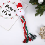 Garvee Pets Dog Interactive Molar Bite Toy Cute Cartoon Cotton Ropes Knot Chewing Toy Pet Christmas Supplies Santa 10 x 30cm