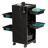Garvee Salon Trolley Cart, Hair Salon Station Equipment, SPA Salon Tray Hair Cart 4 Drawers & 2 Storage Baskets, Salon Tool Storage Trolley Rolling Cart Multipurpose Tool Salon Cart for Hair Stylist