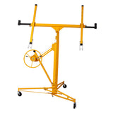 Garvee Drywall Lift Panel Hoist 16Ft Sheetrock Jack Lift 150 Lbs Load Capacity Yellow with Rolling Caster Wheels for Construction
