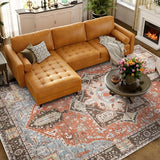 Garvee Washable Oriental Area Rug - 8x10 Rugs for Living Room Soft Carpet for Bedroom Boho Medallion Floral Distressed Non Slip Indoor Stain Resistant Non-Shedding Floor Carpets 8'x10' Orange - Orange