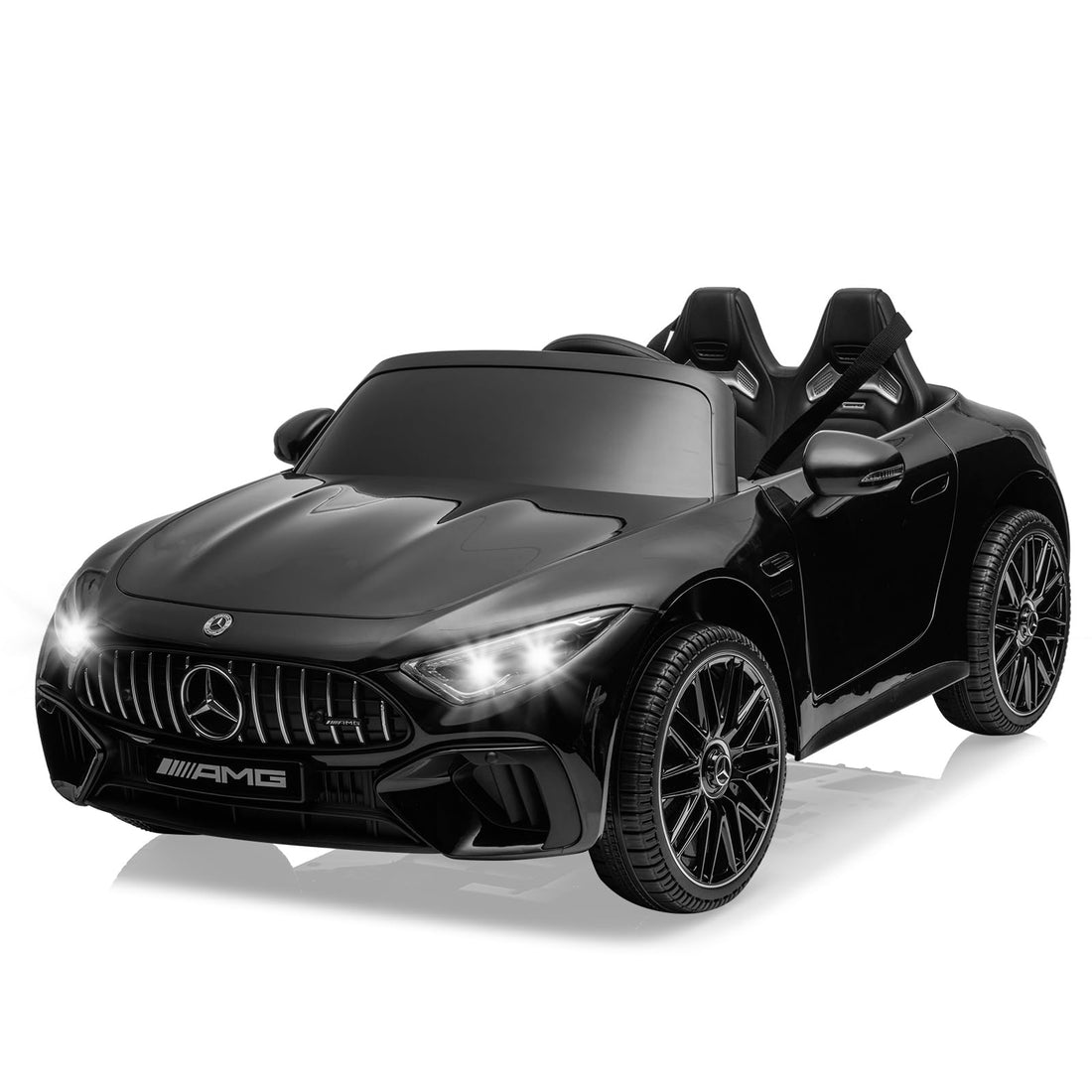 Ride on Car for Kids 12V Licensed Mercedes Benz SL63 Electric Vehicles Battery Powered Sports Car with Remote Control, 2 Speeds, Sound System, LED Lights, MP3, Music, USB and Bluetooth