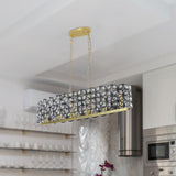 Garvee Modern Crystal Chandeliers 6-Light Oval K9 Crystal Pendant Light Transparent for Living Room Dining Room Home Foyer Kitchen Island