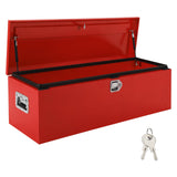 Garvee Truck Bed Tool Box - 48"x15"x15" Heavy-Duty Steel Storage Organizer with Gas Strut Lid, Waterproof Design, and Orange Peel Finish for Pickup, RV, and Trailer, Red - Red