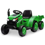 Garvee Ride - P Series: Kids Ride on Tractor with Trailer, Kids’ Electric Vehicles with Wear-Resistant Wheels, LED Headlights, Music & USB Port, Kids Ride on Car Toys for Toddlers Kids, Green - Green