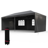 Garvee Graveelife 10x20 Pop Up Canopy Tent, Portable Outdoor Canopy with 4 Sidewalls, Wheeled Bag, Easy Set-Up Waterproof Outdoor Party Gazebo, Instant Tent for Wedding Backyard Garden Event - Grey