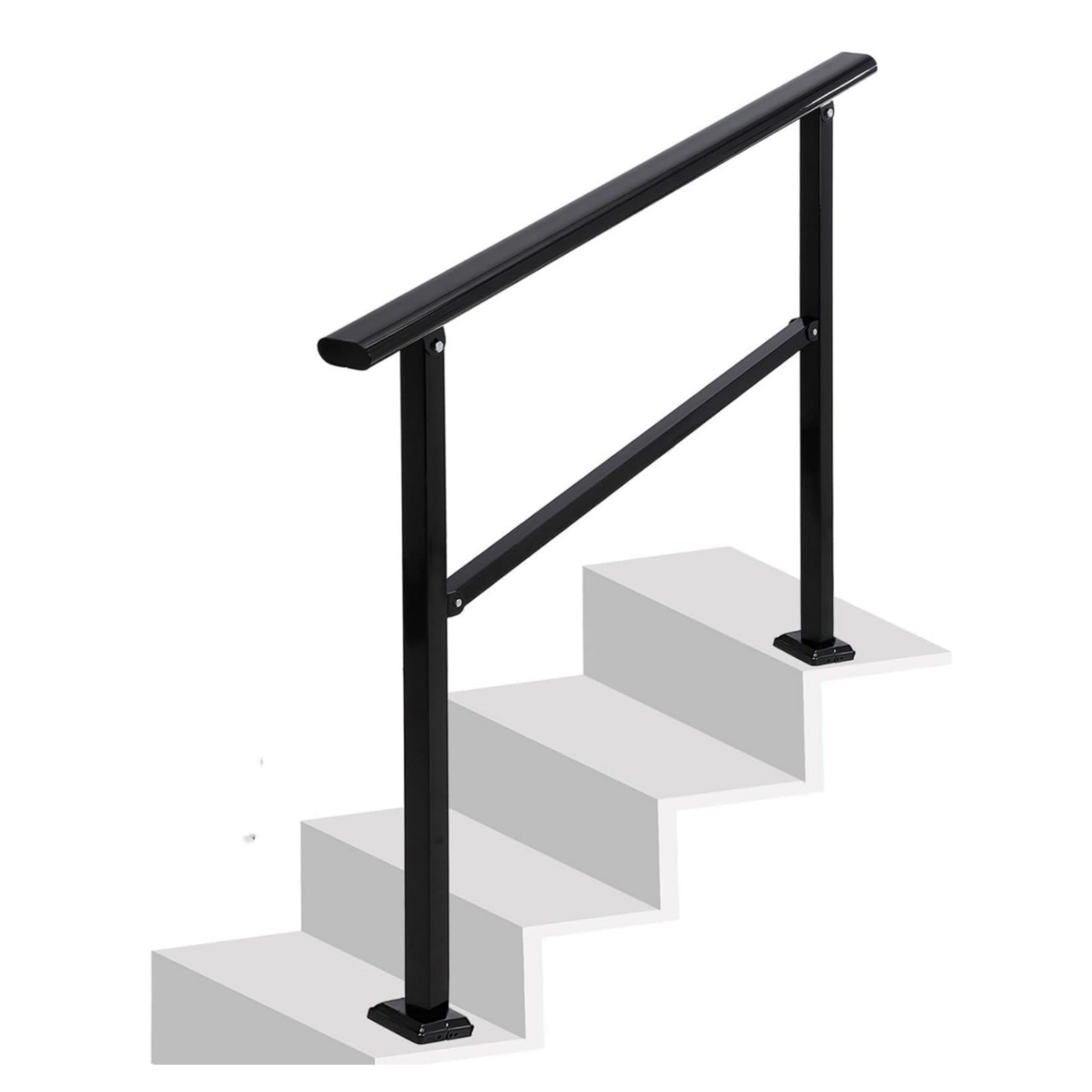 Outdoor Handrails Adjustable Height Stair Handrail ,Integrated Design at Handrail,Staircase Handrail for Outdoor and Indoor Concrete, Porch, Mixed, Step,Brick Step