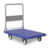 Garvee Platform Truck Cart, 660Lbs Weight Capacity Heavy Duty Flat Bed Cart with 360° Swivel Wheels and Foldable Handle, Multifunctional Push Hand Cart for Warehouse, Workshop, Grocery