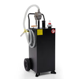 Garvee 30 Gal Gas Caddy with Pump, No Front Wheels, Fuel Storage - Black
