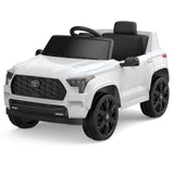 Garvee Ride on Truck Car 12V Battery Powered Kids Electric Vehicles, Licensed Toyota Kid Cars, Ride on Toys with Remote Control, Spring Suspension, LED Lights, Music, 3 Speeds - White