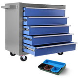 Garvee Tool Chest 5-Drawer,Rolling Tool Chest with Wheels & 5 Organizer Tray Divider Set,Portable Storage Rolling Tool Chest for Garage, Workshop, Home Crafts,Repair Room