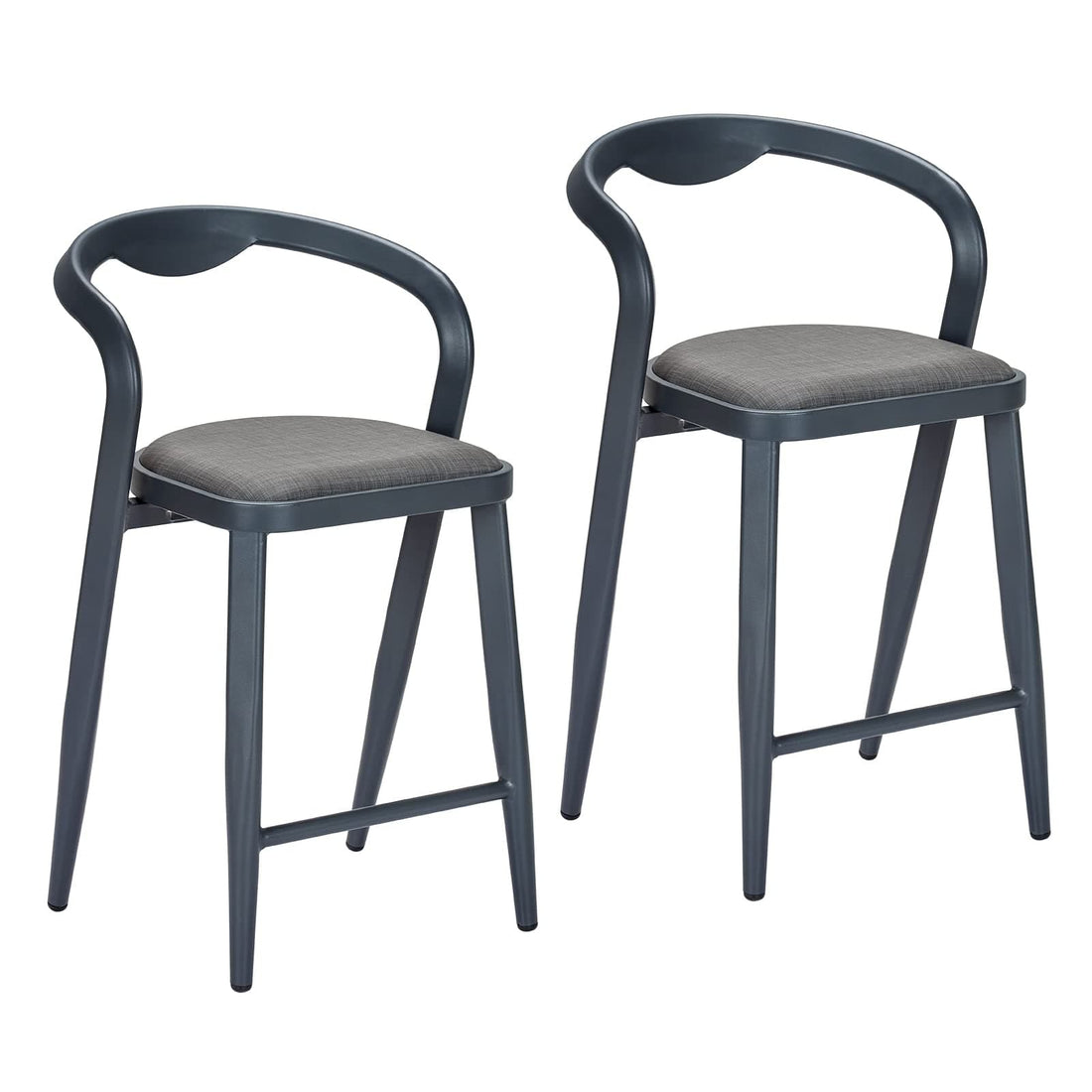 Counter Height Bar Stools Set of 2, Stylish Modern High Bar Stools, Comfortable Indoor and Outdoor Bar Chairs for Patio Garden Balcony Poolside