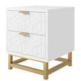 Garvee White Dresser for Bedroom, Small 2 Drawer Dresser for Bedroom, Modern Nightstand for Bedroom, End Table with Drawer for Living Room, Hallway, Entryway - White
