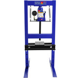 Garvee 6-Ton Shop Press with Pressure Gauge, Adjustable H-Frame Hydraulic Floor Press with Stamping Plates for Bending, Straightening, Pressing Parts, and Installing Bearings & U-Joints, Blue - Blue