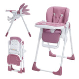 Garvee Baby High Chair, Multifunctional Infant Highchairs with Adjustable Height and Recline, Foldable High Chair for Babies & Toddlers, High Chair with Removable Tray Easy Clean (Lilac) - Lilac