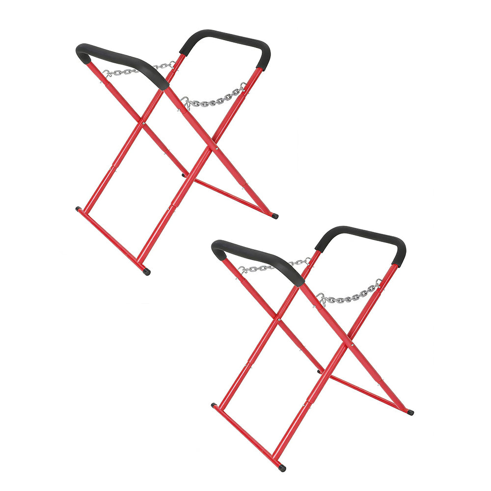 Garvee 36"x31"x41" Portable Workbench - Folding Heavy-Duty Automotive Fender Bumper Stand with Adjustable Padded Support, Powder-Coated Black, 2 Pack