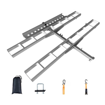 Garvee Ultra-Duty 600LB Motorcycle Hitch Carrier with Anti-Wobble System and Non-Slip Arched Ramp for Dirt Bike Transport, 2" Universal Hitch, Steel Construction