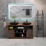 Garvee Rectangular Backlit LED Bathroom Mirror 72x30 Inch Aluminum, Anti-Fog, Memory, IP54 Waterproof, 6000K, CRI 90+