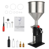 Garvee 10-100ml Manual Paste Liquid Filling Machine - Adjustable Bottle Filling Machine With 10L Transparent, Lightweight Design for Creams Perfume Drink Medicine - 10-100ml with shelf / Black - Black