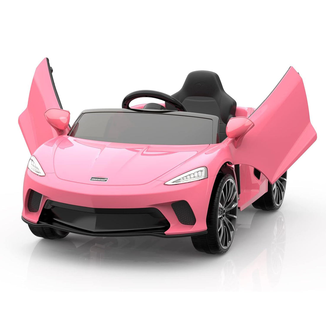 Garvee Ride - P Series: 12V Kids Ride on Car, Licensed Mclaren Battery Powered Electric Car with Remote Control, 3 Speeds, Bluetooth Music, Horn, LED Lights, 4-Wheel Ride on Toys - Pink