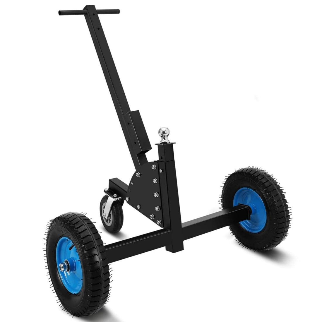 Adjustable Trailer Dolly 1500 lbs Load Capacity, Utility Trailer Mover Dolly with Adjustable Height & 2 Inch Ball,Pneumatic Tires & 3 Universal Wheel, Carbon Steel Trailer, Multiple-uses