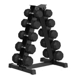 Garvee Rubber Coated Hex Dumbbell Weight Set, Multiple Sizes, Black Rack, Muscle Toning & Strength Building, Full Body Workout