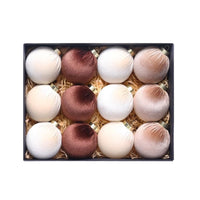 Garvee 3.15 Inch Christmas Ornaments 12-Pack Christmas Tree Decoration Premium Fabric-Covered Christmas Balls, Shatterproof Velvet Ornaments for Elegant Holiday Tree Decor & Festive Home Styling