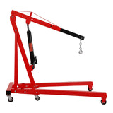 Garvee 4000LB Folding Engine Crane Engine Hoist Cherry Picker 2Ton Ship Crane Heavy Duty Steel Lift Garage Workshop Auto Repair Foldable Stand 6 Caster - Red - Red