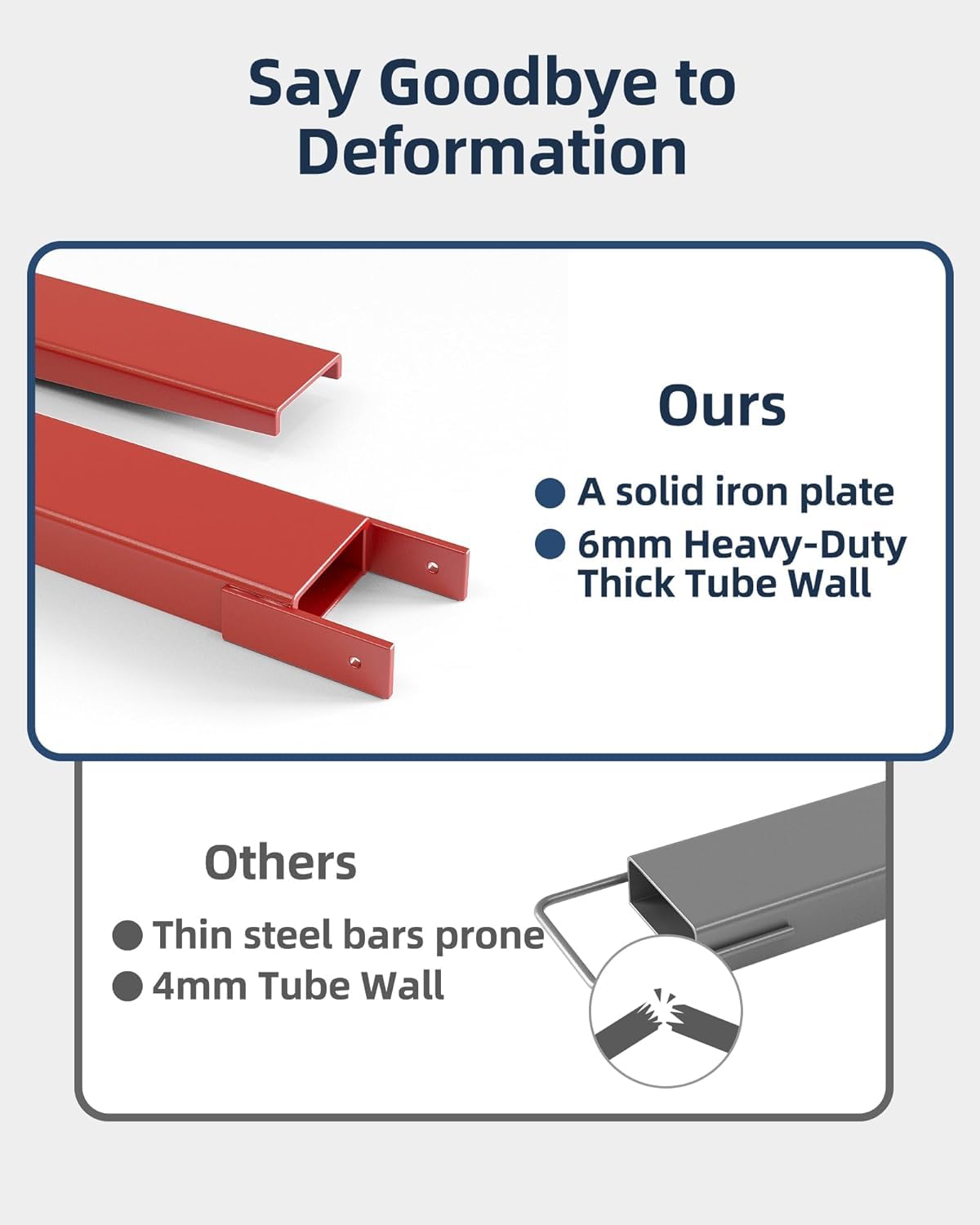 GARVEE forklift fork extensions heavy-duty welded steel structure with 6mm tube wall