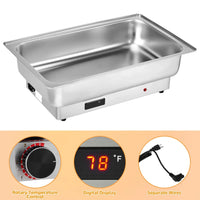 Garvee 9 QT Commercial Electric Chafing Dish Buffet Warmer – 2 Half-Size Trays, Adjustable Temp & Rotary Knob, Clear Lid for Weddings/Parties