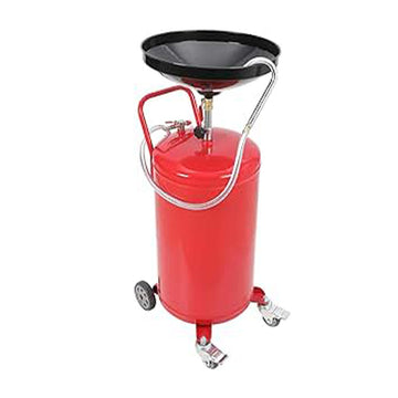 Garvee 18 Gallon Adjustable Oil Drain Tank – Pneumatic Waste Oil Drainer with 17.8" Funnel, 39.37-63.78" Height Range, Level Display & Brake Wheels for Auto Shops & Home Use