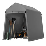 Garvee 7X12FT Heavy Duty Outdoor Shed,Portable Storage Shed,with 2 Rolled Up Zipper Doors,Vents Carports & Waterproof Cover Temporary Shelter for Motorcycle,Gardening Tools and Generator(Grey) - Gray
