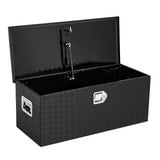 Garvee 30X15X15 Inch Aluminum Truck Tool Box with Lock, Weatherproof Secure Storage for Pickup Truck, RV, Trailer, Black - Black