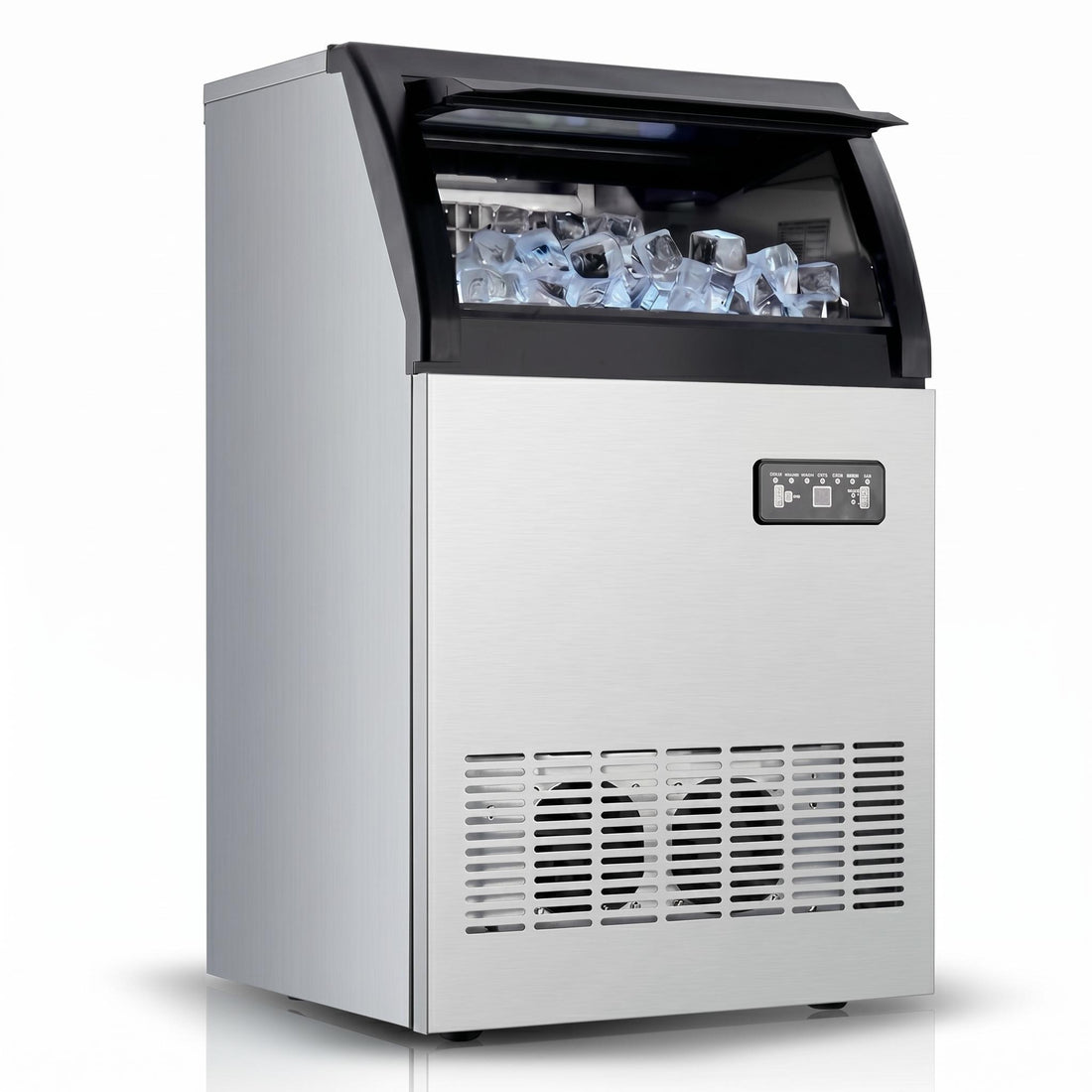 GARVEE Ultra-Quiet 120Lbs Ice Maker with Dual Water Inlet, 33Lbs Storage, perfect for Restaurants,Cafes, Hotels & Events