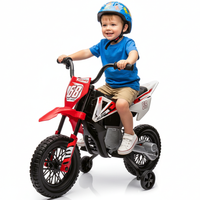 Garvee Ride - P Series: 12V Kids Electric Dirt Bike, 25W*2 Motor, Twist Grip Throttle, Spring Suspension, Training Wheels, Ride-On Toy - Red