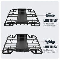 Garvee Heavy-Duty 63"x43.3" Metal Roof Rack Cargo Basket – 165lbs Capacity Rooftop Carrier for SUV, Truck, Car