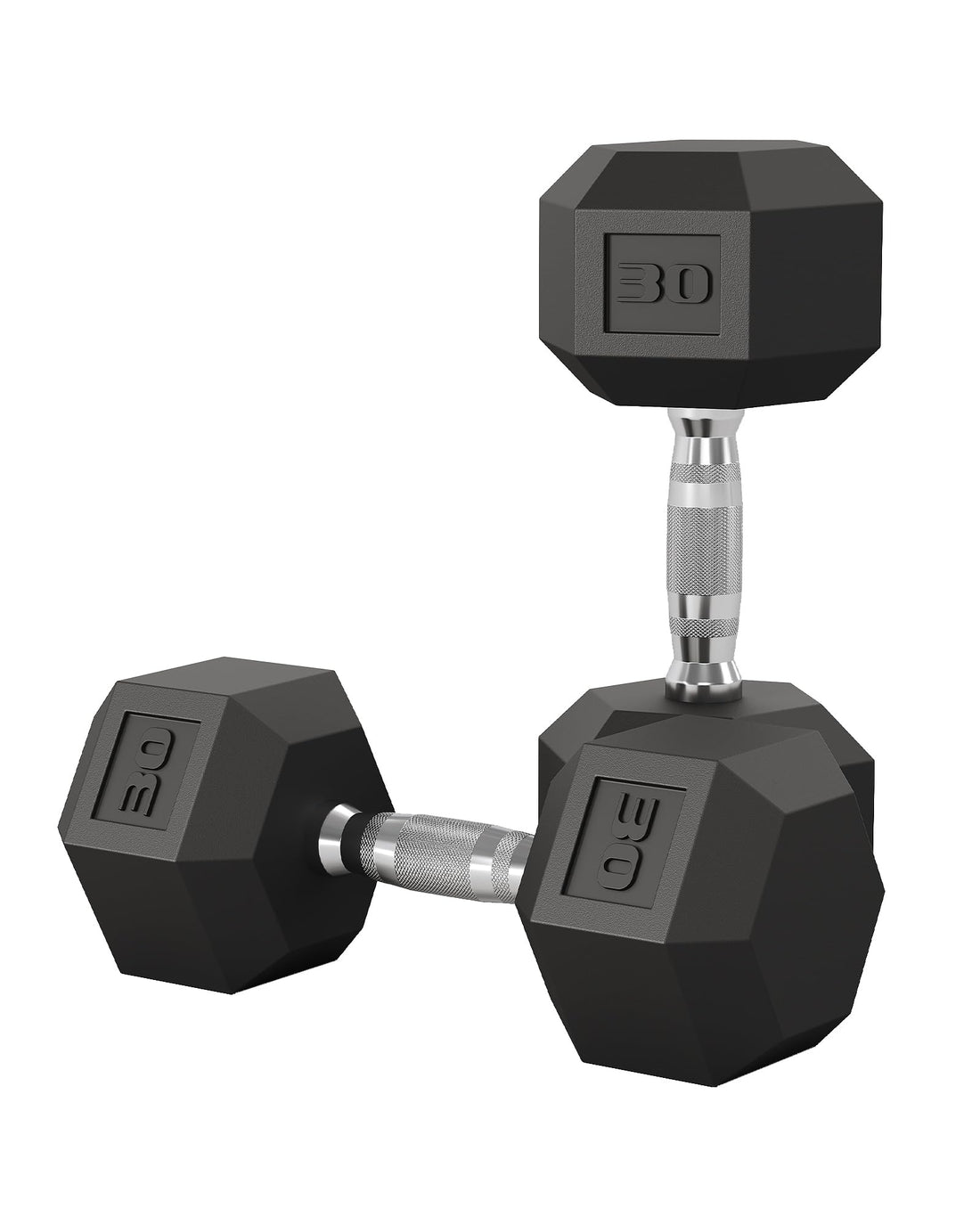 Garvee 30 LB Hex Dumbbell Set of 2 with Cast Iron Core, Rubber Encased Coating and Textured Carbon Steel Handle for Home Gym Strength Training