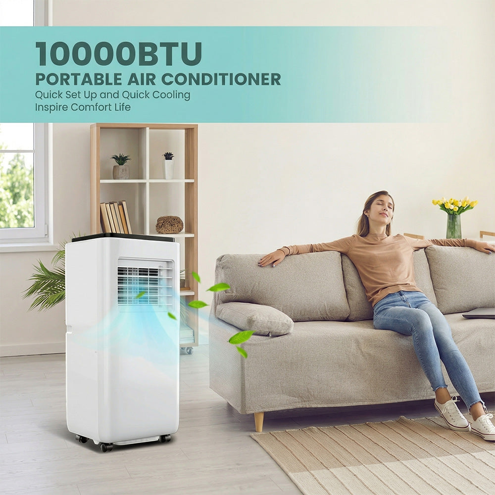 Garvee Portable Air Conditioners 10,000 Btu,4 In 1 Portable Cooling AC with Dehumidifier, Fan Modes, Stand Up AC Unit with 46dB Low Noise & 24H Timer, Sleep Mode for Bedroom, Rooms Up to 450 Sq.Ft