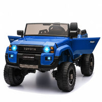 Garvee Ride P Series 24V 2 Seater Ride on Car, Garvee Licensed Toyota LC250 Ride on Toy for Big Kids with Remote Control, 4×100W Power 4 Wheels Ride on Truck with 4WD/2WD Switchable, Spring Suspension, Shovel, Music, Blue