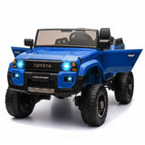 Garvee Ride P Series 24V 2 Seater Ride on Car, Garvee Licensed Toyota LC250 Ride on Toy for Big Kids with Remote Control, 4×100W Power 4 Wheels Ride on Truck with 4WD/2WD Switchable, Spring Suspension, Shovel, Music, Blue - Blue