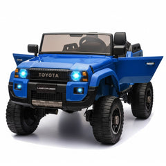 Garvee Ride P Series 24V 2 Seater Ride on Car, Garvee Licensed Toyota LC250 Ride on Toy for Big Kids with Remote Control, 4×100W Power 4 Wheels Ride on Truck with 4WD/2WD Switchable, Spring Suspension, Shovel, Music, Blue - blue