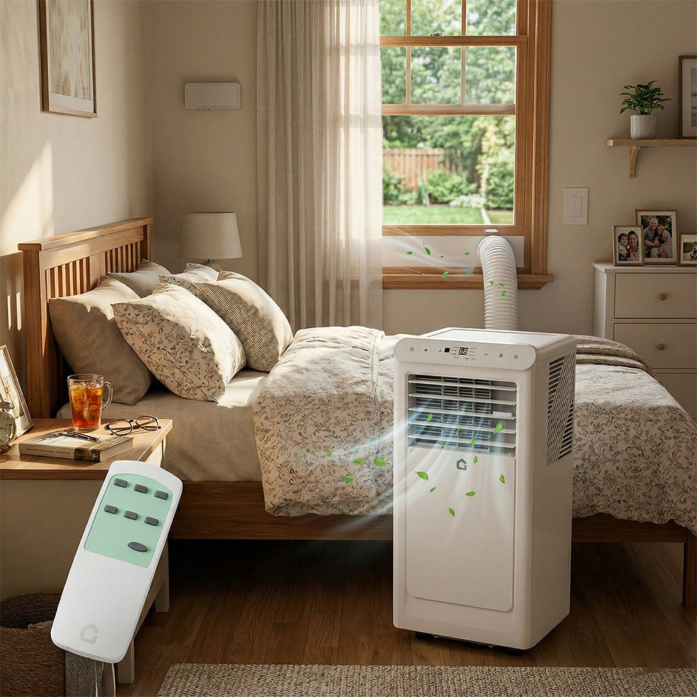 Garvee 8000 BTU Portable Air Conditioners Cool Up to 350 Sq.Ft,3 IN 1 Portable Ac Unit with Remote Control/LED Display/24Hrs Timer/Window Installation Kit & Low Noise for Home/Hotel/Office - White Top