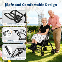 Garvee Wheelchairs for Adults Lightweight Foldable with 6in Wheels, 299lb Capacity, Adjustable Height, Steel Frame, Underseat Storage, Travel & Indoor Use