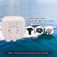 Garvee Pontoon Boat Seat, Captains Bucket Boat Seat, Back Folding Boat, Boat Cabin Seating - White & Blue